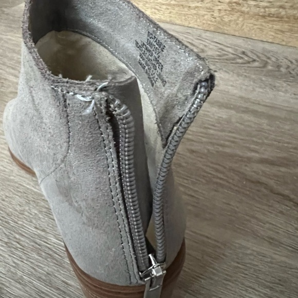 Sole Society So Tabbie Gray Ankle Boot with Open Toes and Back Zip - Picture 8 of 13